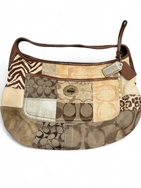 VTG Y2K Large Coach Patchwork Hobo Leopard Zebra Monogram Turn Lock w/ Hangtags